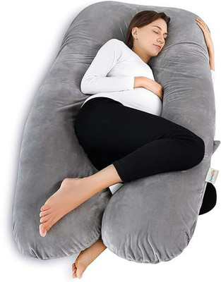 Oyo Baby U-Shape Microfibre Solid Pregnancy Pillow Pack of 1(Grey)