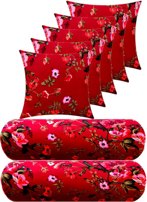 Changers Microfibre Bolster Pack of 7 Floral(Maroon)