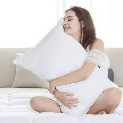 ROYALREOX Microfibre Solid Sleeping Pillow Pack of 1(White)
