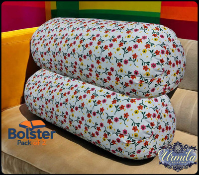 Urmila Creation Microfibre Bolster Pack of 2 Floral(Multicolor)