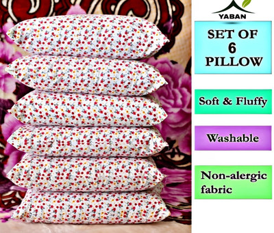 YABAN Polyester Fibre Abstract Sleeping Pillow Pack of 6(PRINTED)