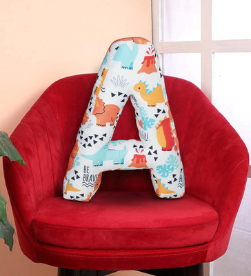 Oscar Home Microfibre Cushion Pack of 1 Solid Alphabet Cushion A Letter Pillow A Hand made decorative Bedroom Sofa Couch(Multicolor)