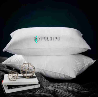 YPOLOIPO LUXURY Polyester Fibre Abstract Sleeping Pillow Pack of 2(White)