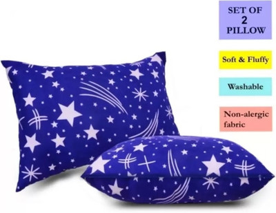 LIPONOS Polyester Fibre Sleeping Pillow Pack of 2 Solid LUXURY(Blue Star)