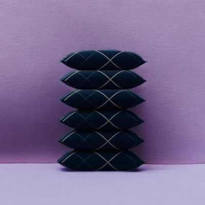 CATHROL 6 Pillows Microfibre Abstract Sleeping Pillow Pack of 6(Blue)