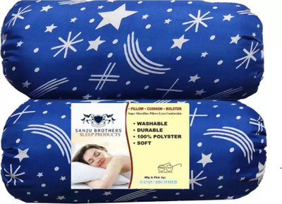 BHEBHA Microfibre Abstract Bolster Pack of 2(blue 161)