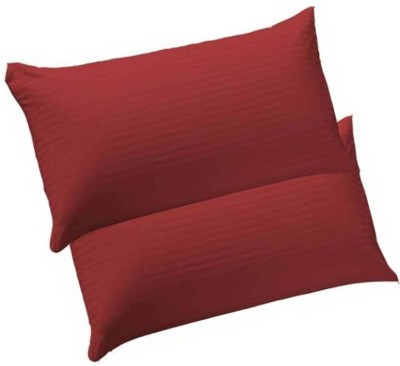 Swikon star Fiber Pillow Microfibre Stripes Sleeping Pillow Pack of 2(Red)