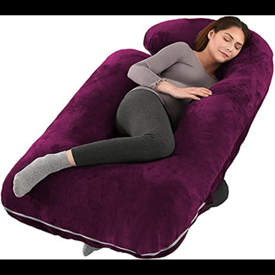 JoJo pregnancy pillow Polyester Fibre Solid Pregnancy Pillow Pack of 1(wine)