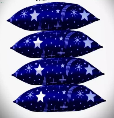 LIPONOS Polyester Fibre Sleeping Pillow Pack of 4 Solid LUXURY(Blue)