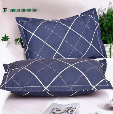 TWIROX LUXURY Cotton Solid Sleeping Pillow Pack of 2(Blue)