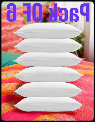 JAYOG ENTERPRISE White Pillow 6 Microfibre Solid Sleeping Pillow Pack of 6(White)