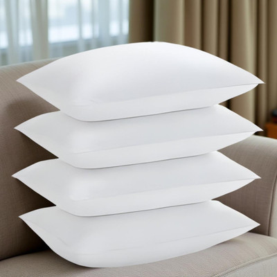 CIEZAR Microfibre Solid Sleeping Pillow Pack of 4(White)