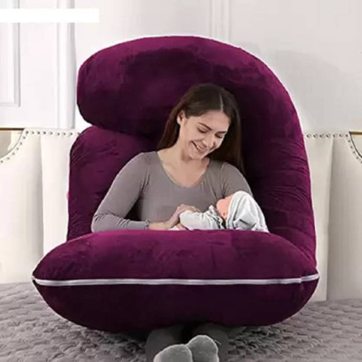 JOXMAN Polyester Fibre Solid Body Pillow Pack of 1(Purple)