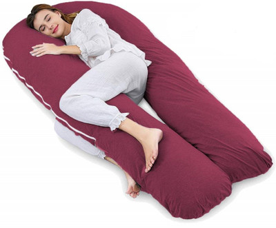 Mom's Moon Extra Long pergnancy pillow Microfibre Solid Body Pillow Pack of 1(Wine)