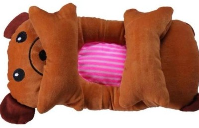 GANGAWANI Microfibre Animals Baby Pillow Pack of 1(Brown)