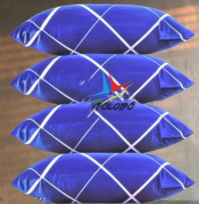 LIPONOS Polyester Fibre Sleeping Pillow Pack of 4 Solid LUXURY(Blue)