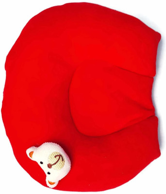 BabeDesk Mustard Seeds Solid Sleeping Pillow Pack of 1(Red)