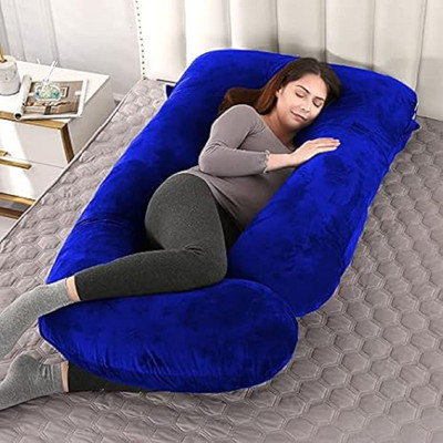 JoJo J SHAPE Microfibre Solid Body Pillow Pack of 1(ROYALBLUE)