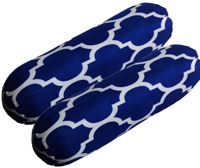 SANJU BROTHER Luxory Microfibre Abstract Bolster Pack of 2(Blue)