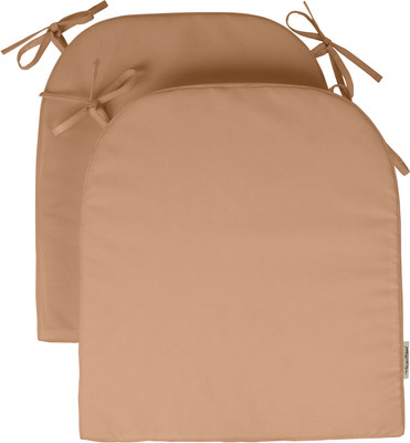 Vargottam Polyester Fibre Solid Chair Pad Pack of 2(Light Peach)