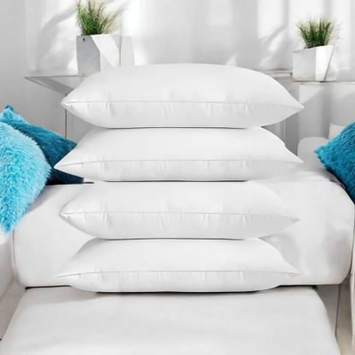 ROYALREOX Microfibre Sleeping Pillow Pack of 4 Solid Pillow(White)