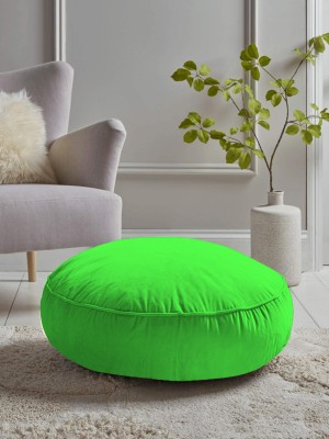 kioni Round Cushion Pillow For Tub, Car, Office, Chair, Balcony, Bedroom, 40 x 40 cm Microfibre Solid Floor Cushion Pack of 1(Green)