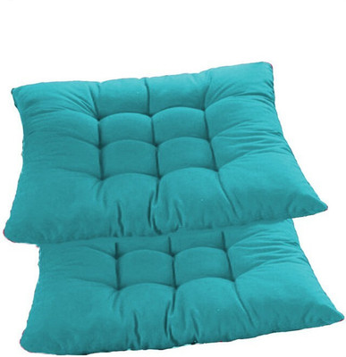 Mom's Moon Comfortable Back Seat Cushion Microfibre Solid Chair Pad Pack of 2(Sea blue)