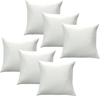 KUBER INDUSTRIES Cushion Filler 16x16 Inch | Cushion For Bedroom Fluffy Microfiber Throw Cushion Microfibre Solid Cushion Pack of 6(White)