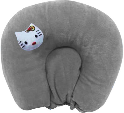 Ducudu Round D-Shape Mustard Seeds Animals Baby Pillow Pack of 1(Grey)