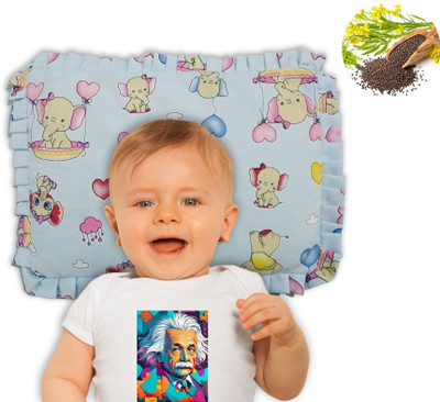 Hellobear Mustard Seeds Baby Pillow Pack of 1 Animals 2023(Sky Blue)