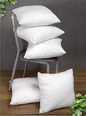 Anand Creative Store Polyester Fibre Cushion Pack of 5 Solid(White)