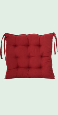 THM Microfibre Solid Chair Pad Pack of 1(Red)