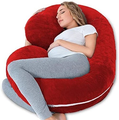 Hundur Store Microfibre Solid Pregnancy Pillow Pack of 1(Red)