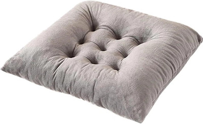 aeTHEric Microfibre Solid Chair Pad Pack of 1(Grey)