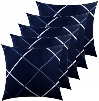 Changers Microfibre Cushion Pack of 5 Geometric(Dark Blue)