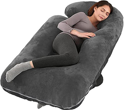 JoJo J Microfibre Solid Pregnancy Pillow Pack of 1(Grey)