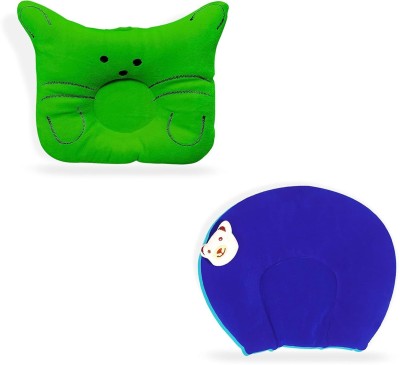 Baby Desire Mustard Seeds Solid Baby Pillow Pack of 2(Green & Blue)