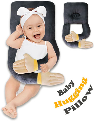 Wearaxe Polyester Fibre Baby Pillow Pack of 1 Solid Baby Neck Pillow(Grey)