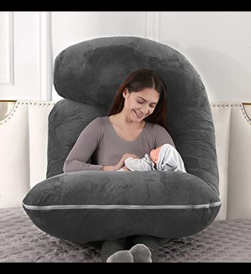 Mojo J SHAPE Microfibre Solid Pregnancy Pillow Pack of 1(Grey)