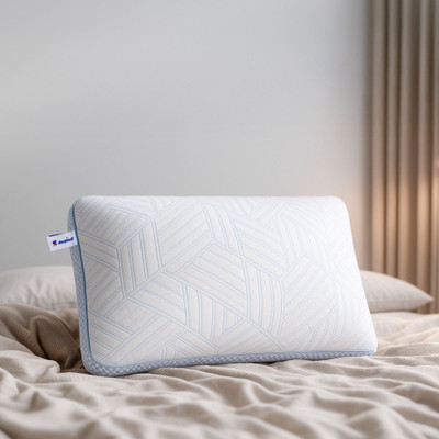 Sleepwell Polyester Fibre Sleeping Pillow Pack of 1 Geometric(White)