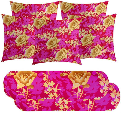 SANJU BROTHER 2 Bolester 5 Cushion Microfibre Abstract Bolster Pack of 7(Purple)