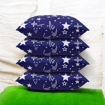 GZZZSD Microfibre Solid Sleeping Pillow Pack of 4(Blue)