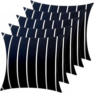 Changers Microfibre Cushion Pack of 5 Stripes(Black)