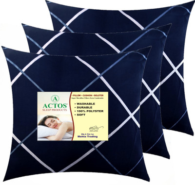 ACTOS Microfibre Cushion Pack of 3 Geometric(Dark Blue)