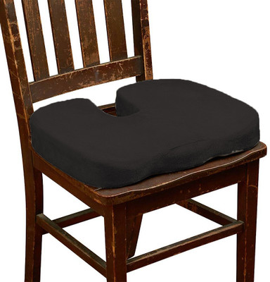 PUMPUM Memory Foam Solid Chair Pad Pack of 1(Black)