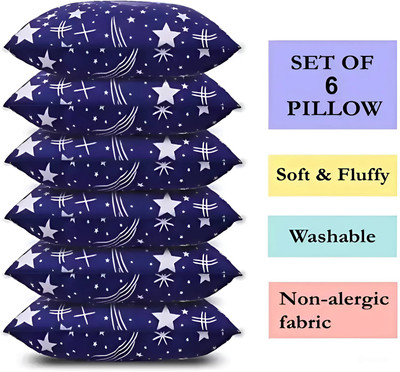Regnar Cotton Sleeping Pillow Pack of 6 Abstract Luxury(BLUE STAR)