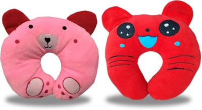 Chinmay Kids Cotton Animals Baby Pillow Pack of 2(Pink, New Red)