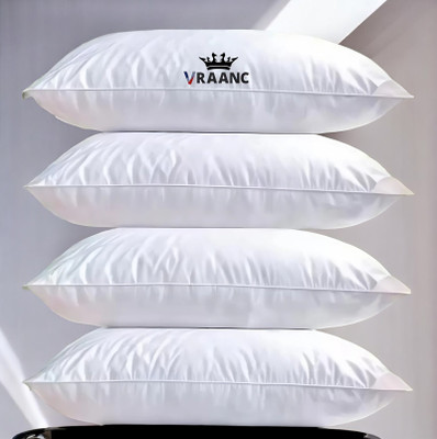 vraanc Luxury Polyester Fibre Abstract Sleeping Pillow Pack of 4(White)