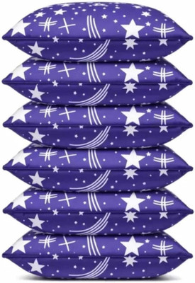 EIRINI Polyester Fibre Sleeping Pillow Pack of 6 Abstract LUXURY(Blue)