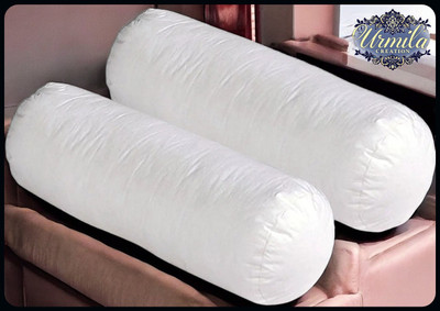 Urmila Creation Round Microfibre Solid Bolster Pack of 2(White)